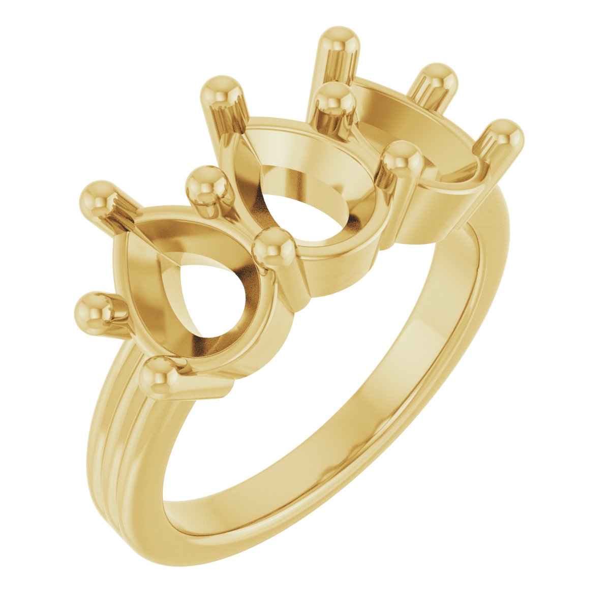 Three-Stone Grooved Anniversary Band
