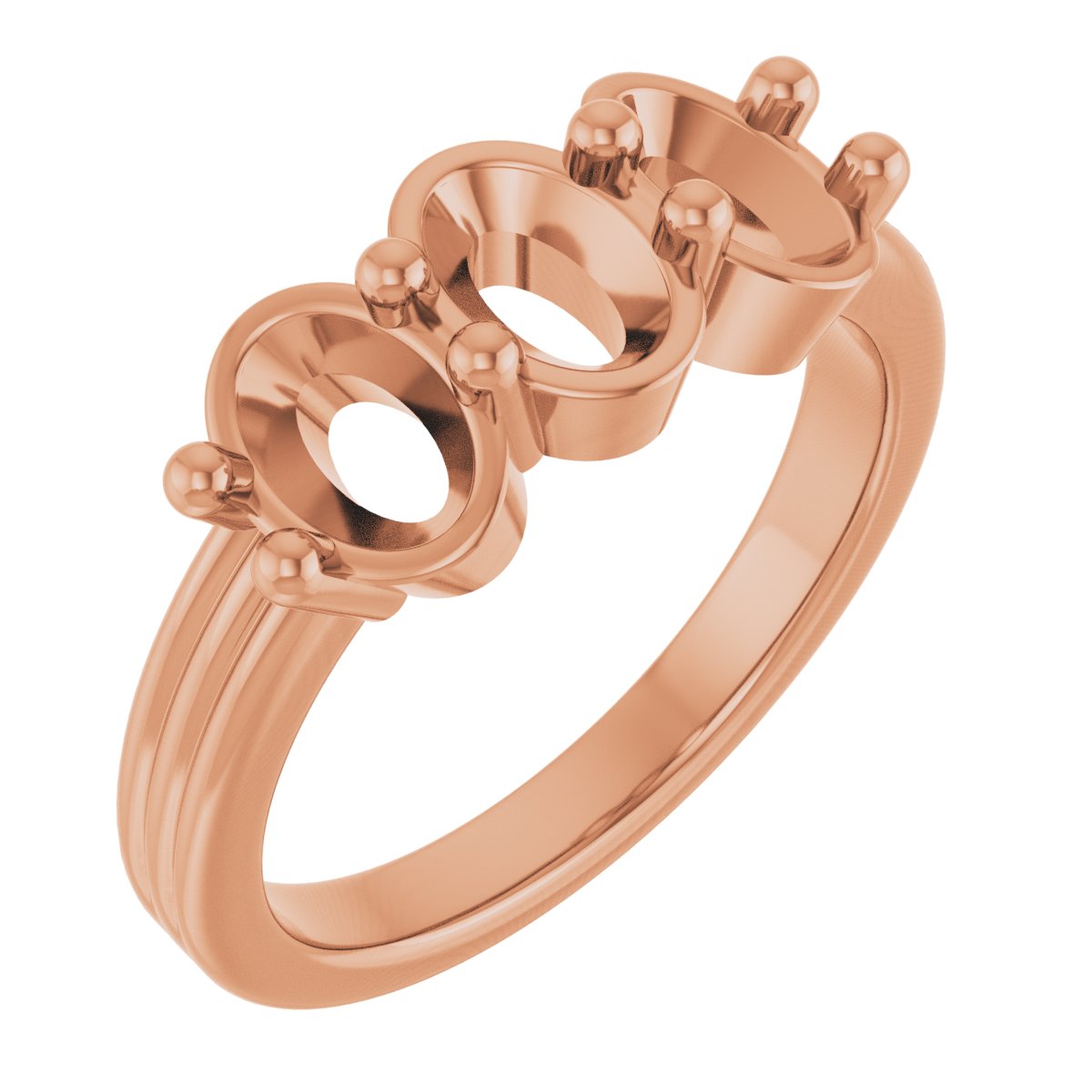 Three-Stone Grooved Anniversary Band