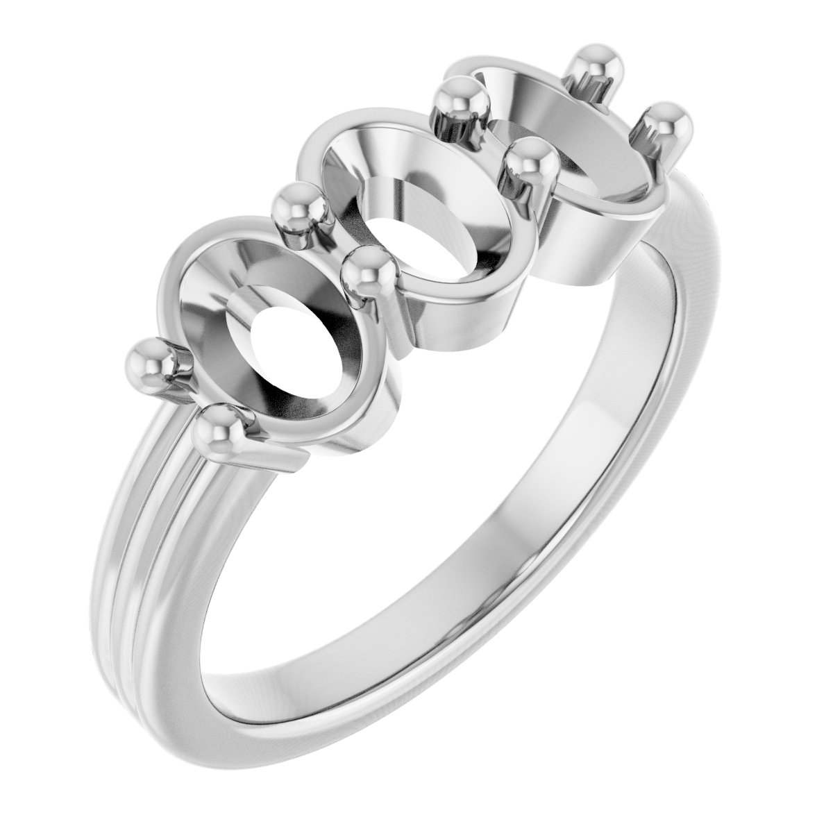 Three-Stone Grooved Anniversary Band