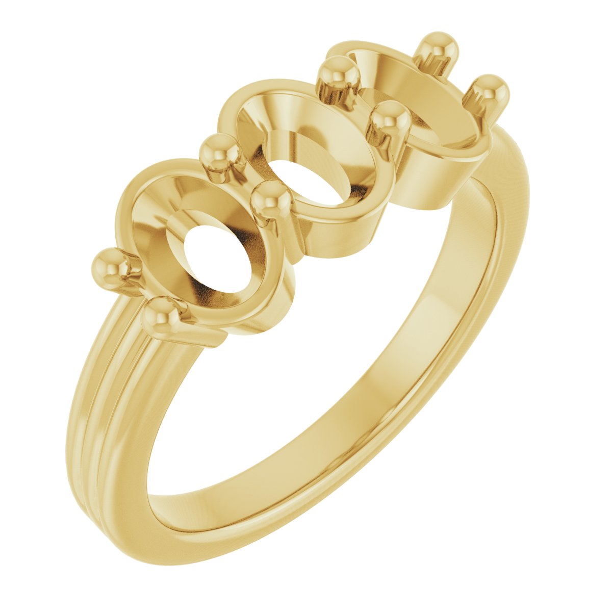 Three-Stone Grooved Anniversary Band