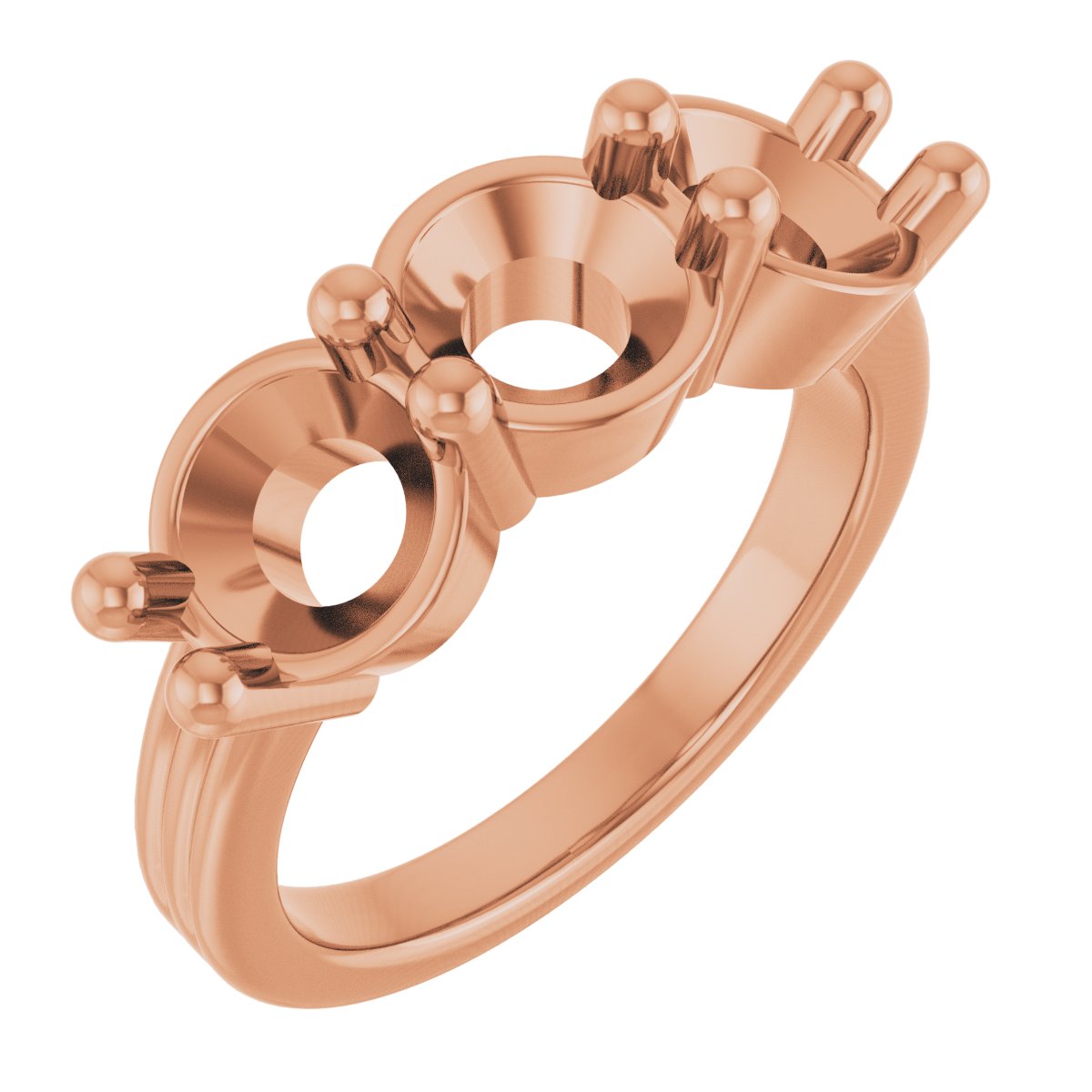 Three-Stone Grooved Anniversary Band