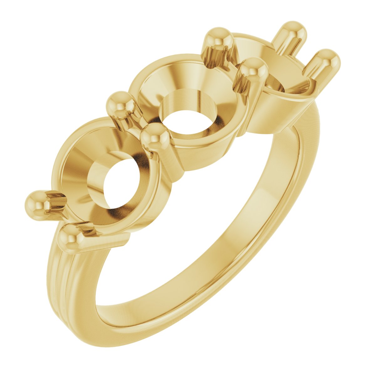 Three-Stone Grooved Anniversary Band