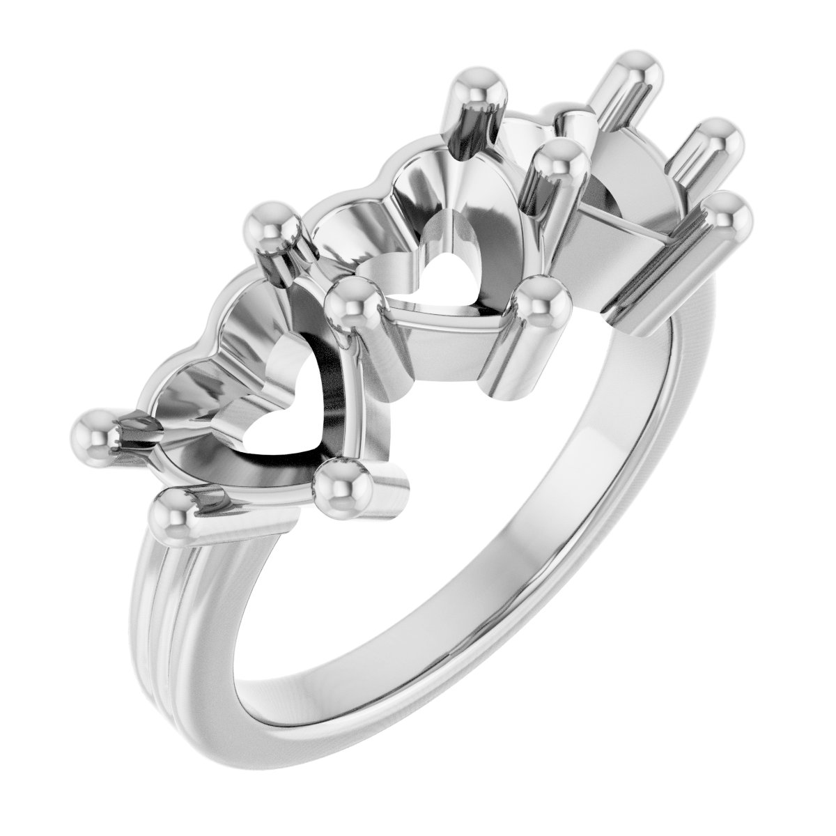Three-Stone Grooved Anniversary Band