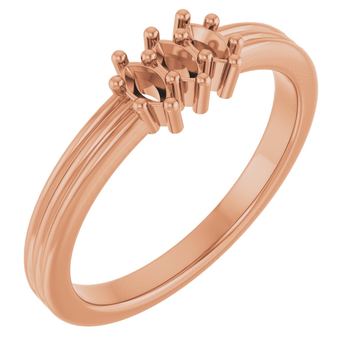 Three-Stone Grooved Anniversary Band