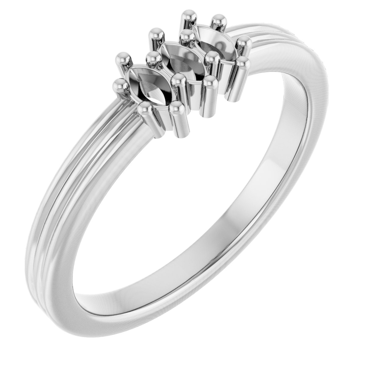 Three-Stone Grooved Anniversary Band
