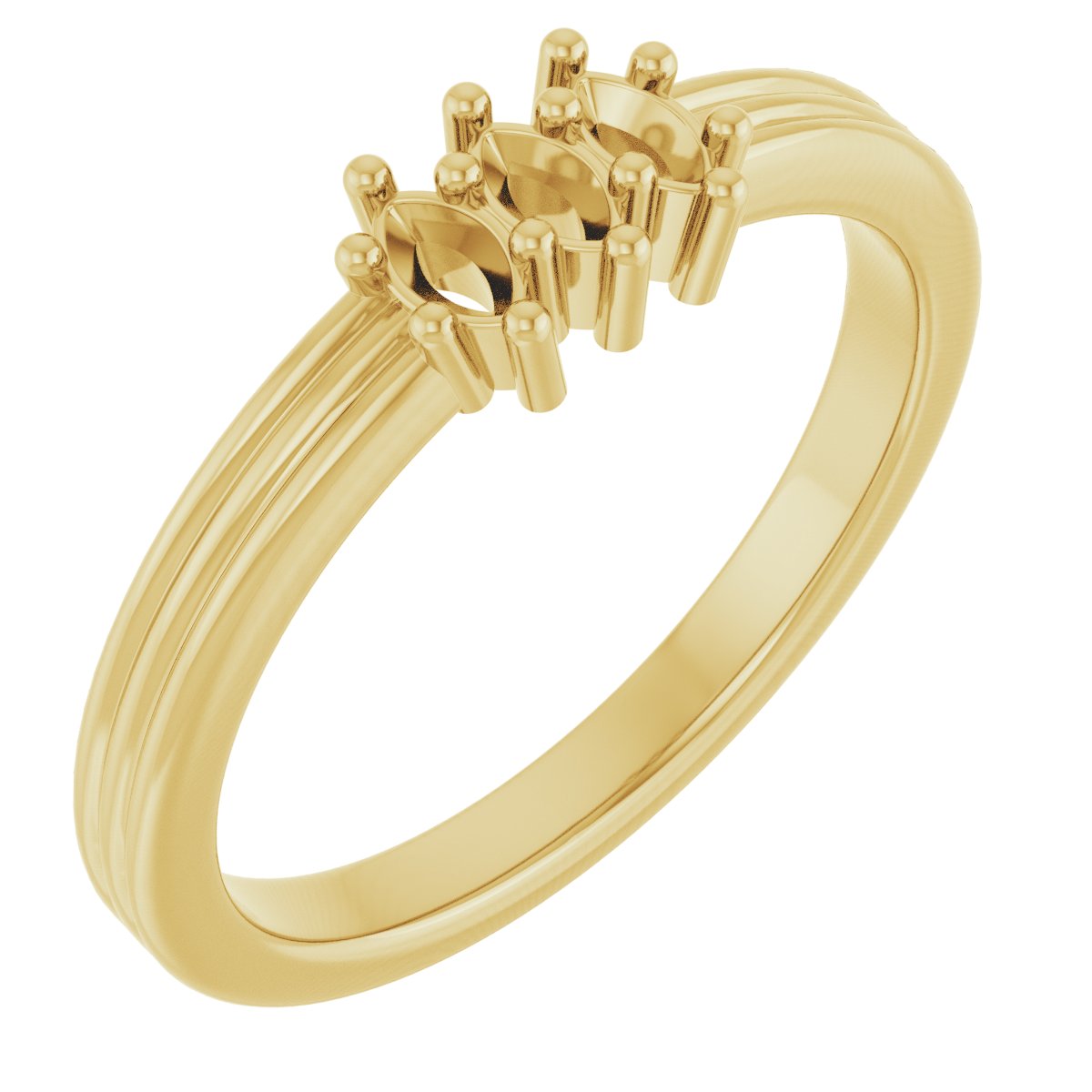 Three-Stone Grooved Anniversary Band