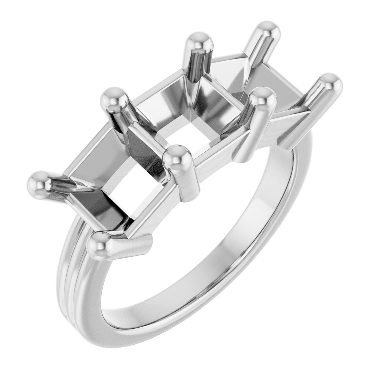 Three-Stone Grooved Anniversary Band