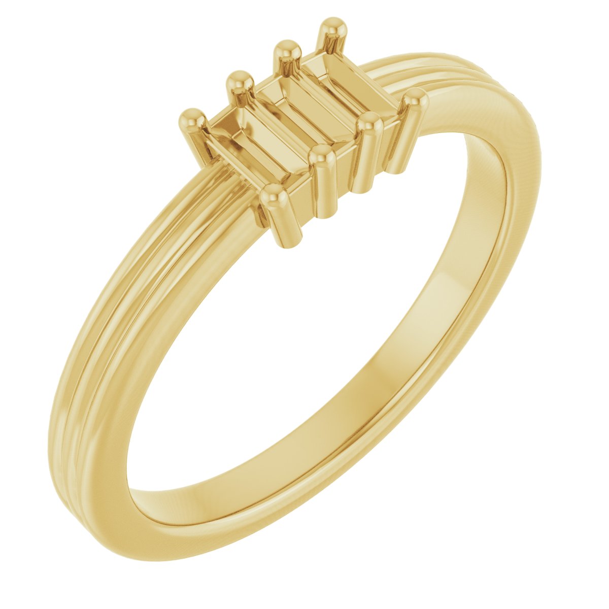 Three-Stone Grooved Anniversary Band