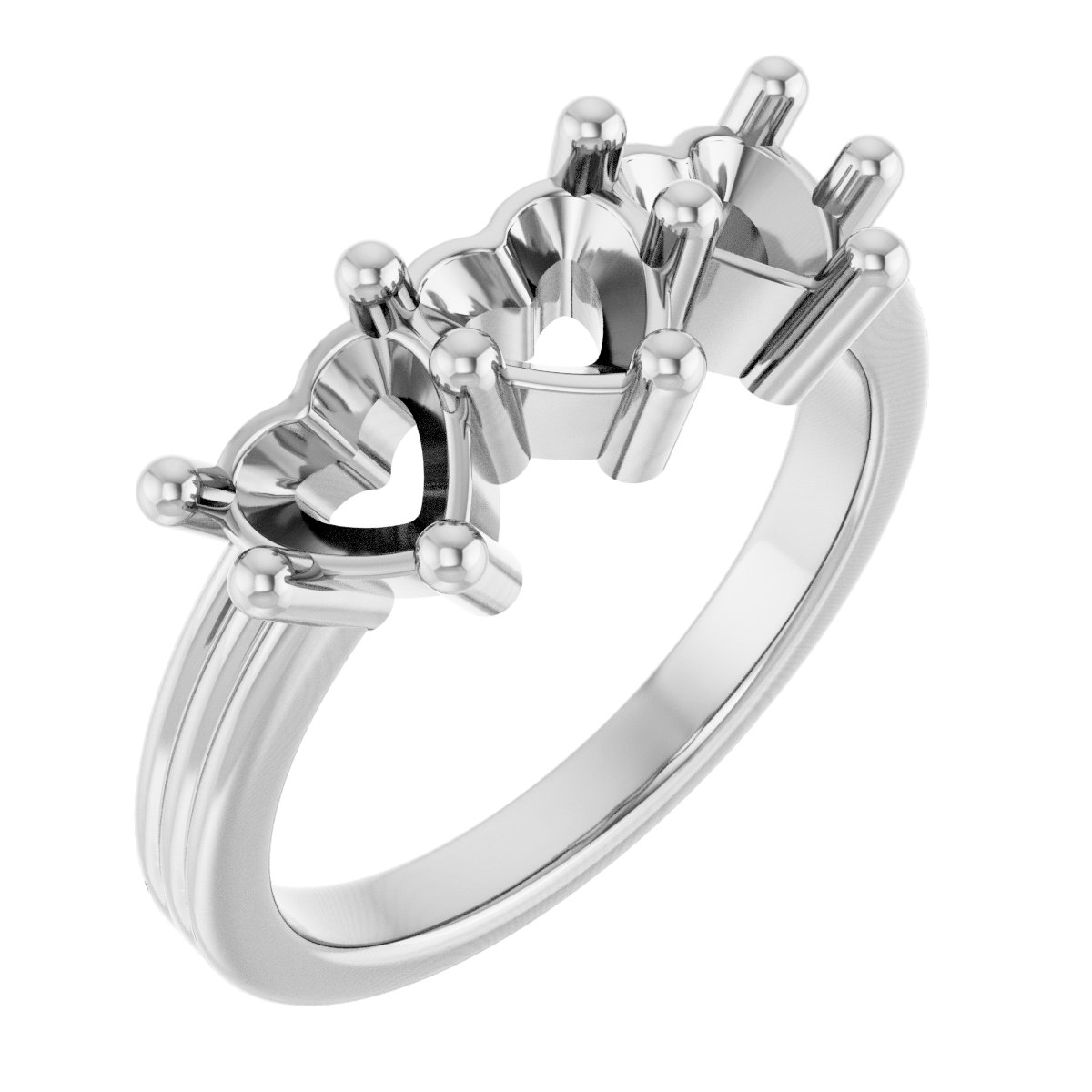 Three-Stone Grooved Anniversary Band