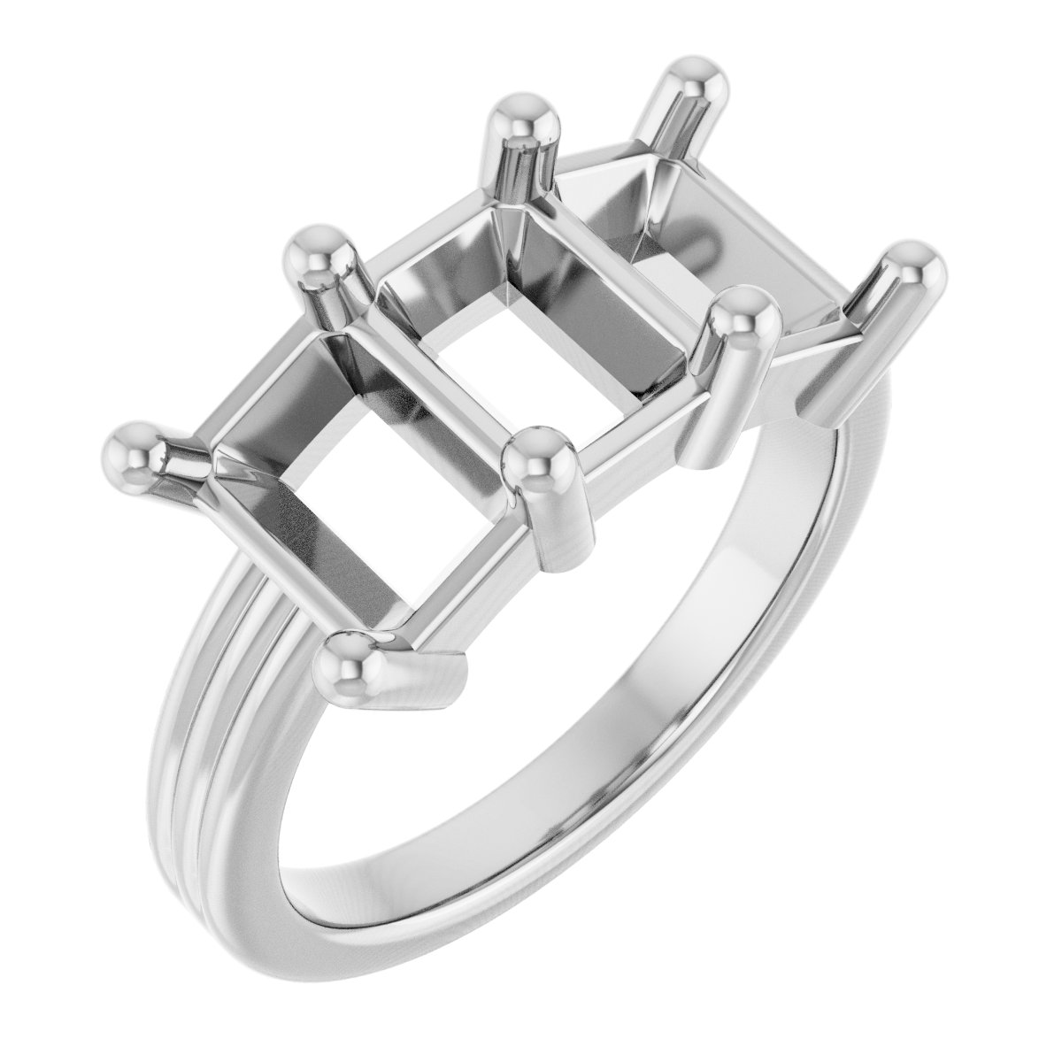 Three-Stone Grooved Anniversary Band