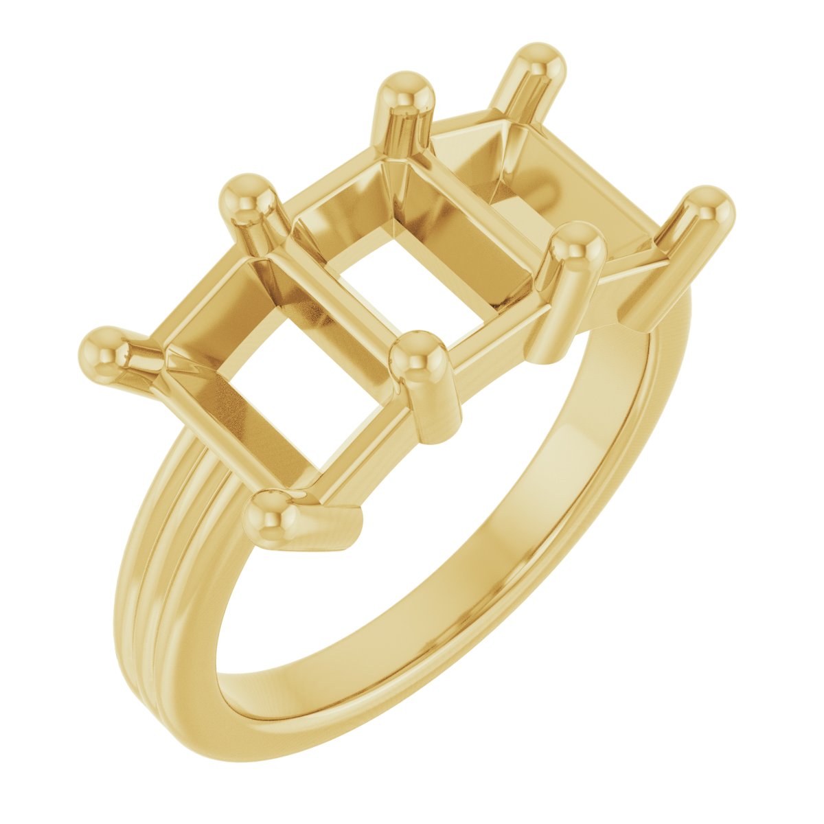 Three-Stone Grooved Anniversary Band