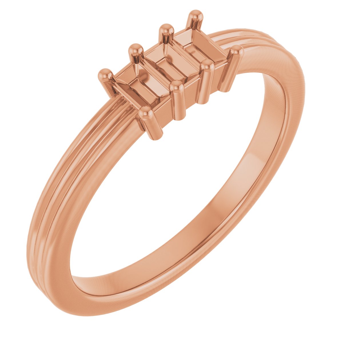 Three-Stone Grooved Anniversary Band