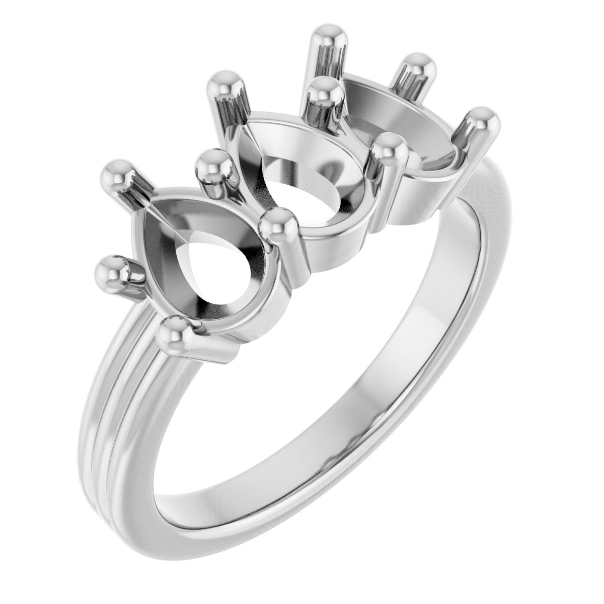 Three-Stone Grooved Anniversary Band