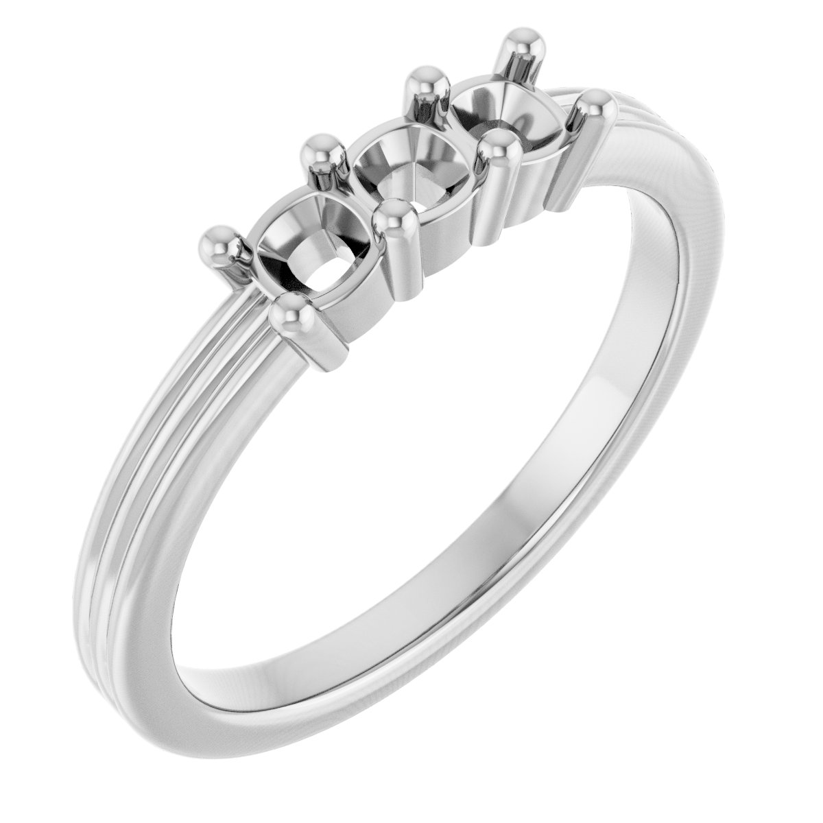 Three-Stone Grooved Anniversary Band