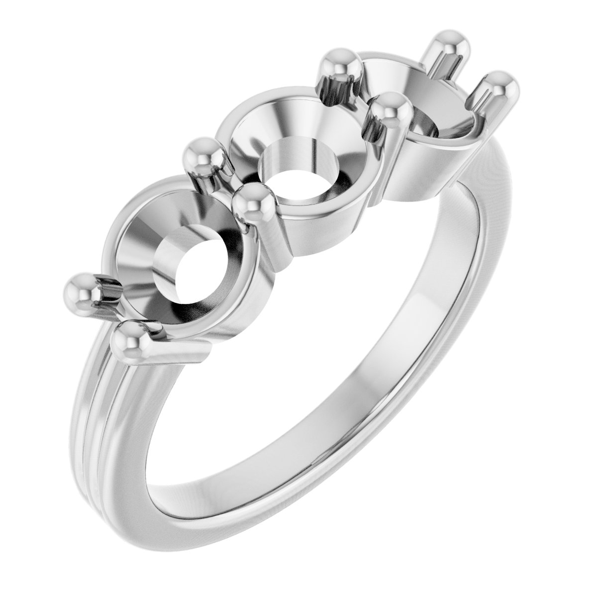 Three-Stone Grooved Anniversary Band