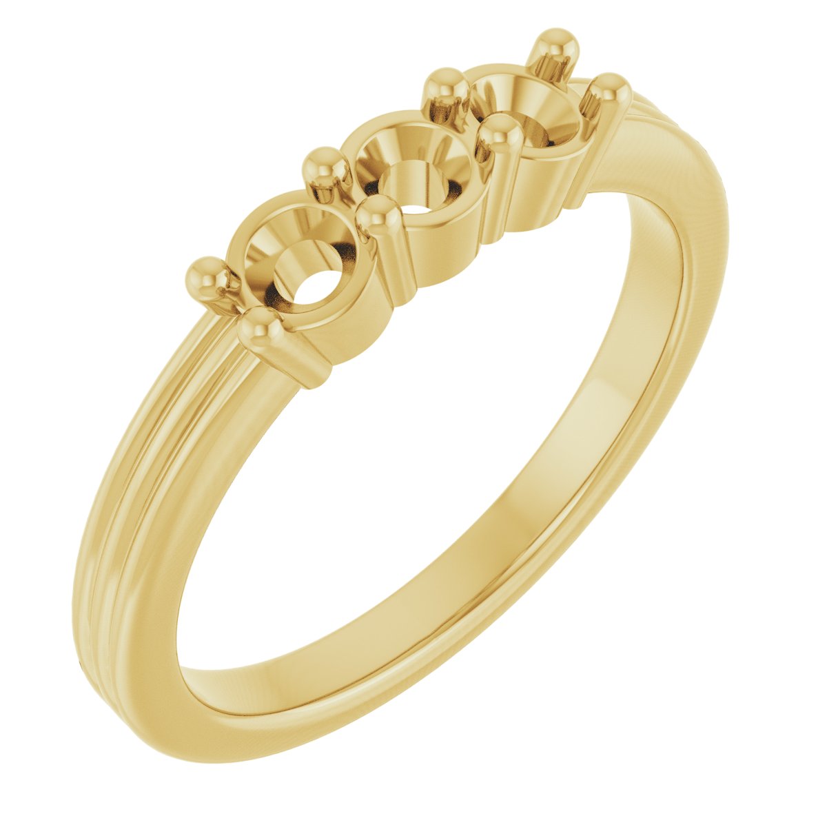 Three-Stone Grooved Anniversary Band