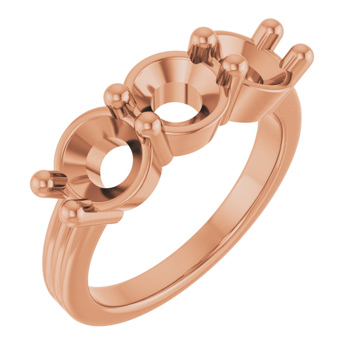 Three-Stone Grooved Anniversary Band