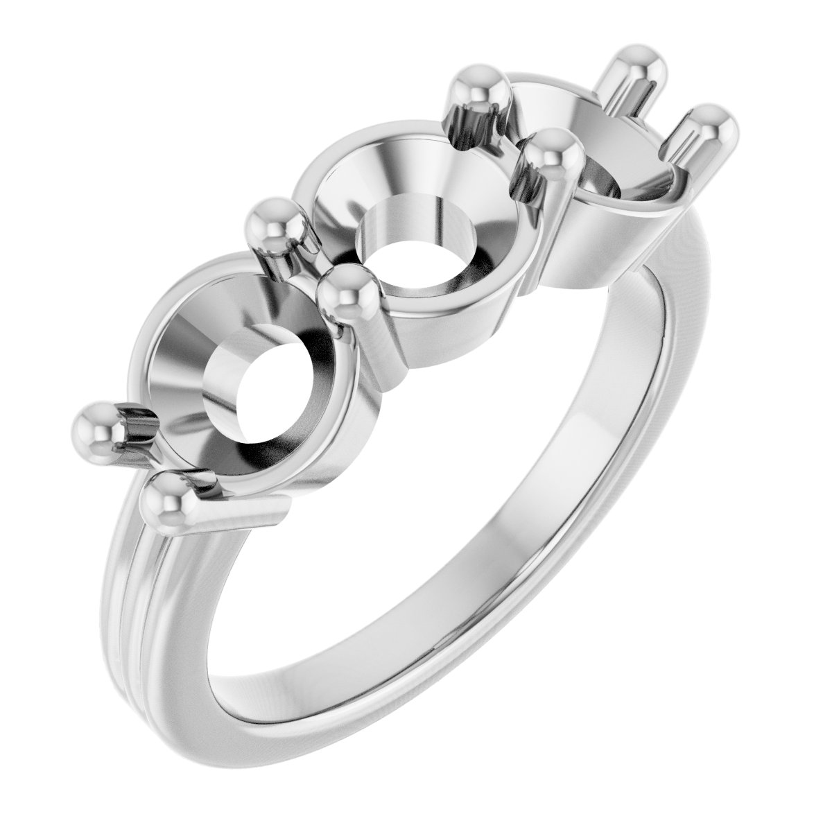 Three-Stone Grooved Anniversary Band