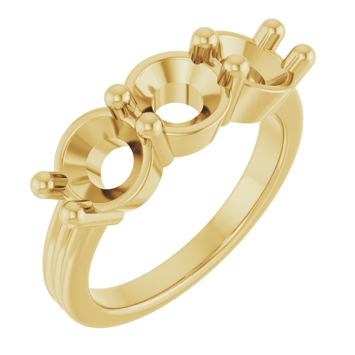 Three-Stone Grooved Anniversary Band