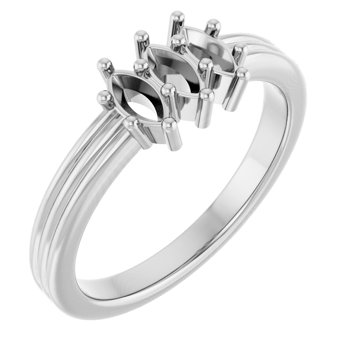 Three-Stone Grooved Anniversary Band