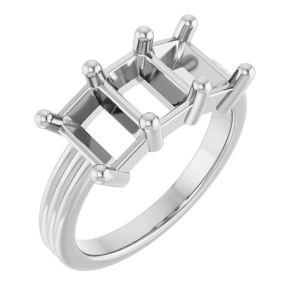 Three-Stone Grooved Anniversary Band