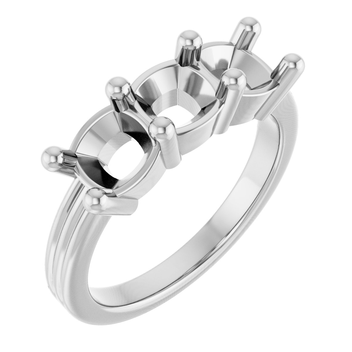 Three-Stone Grooved Anniversary Band