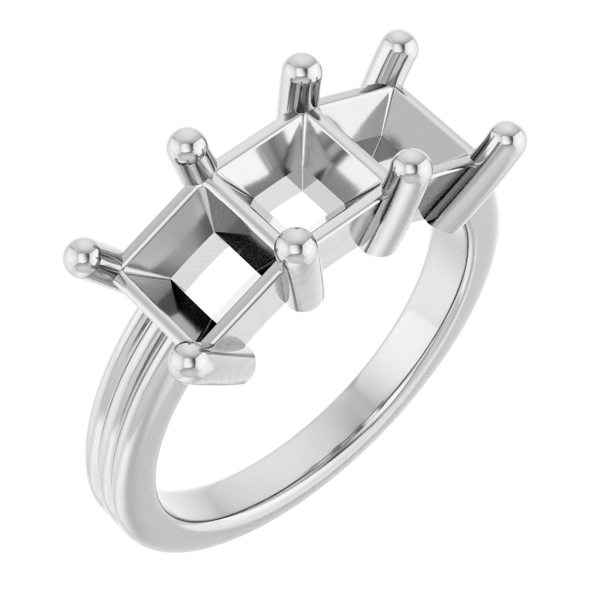 Three-Stone Grooved Anniversary Band