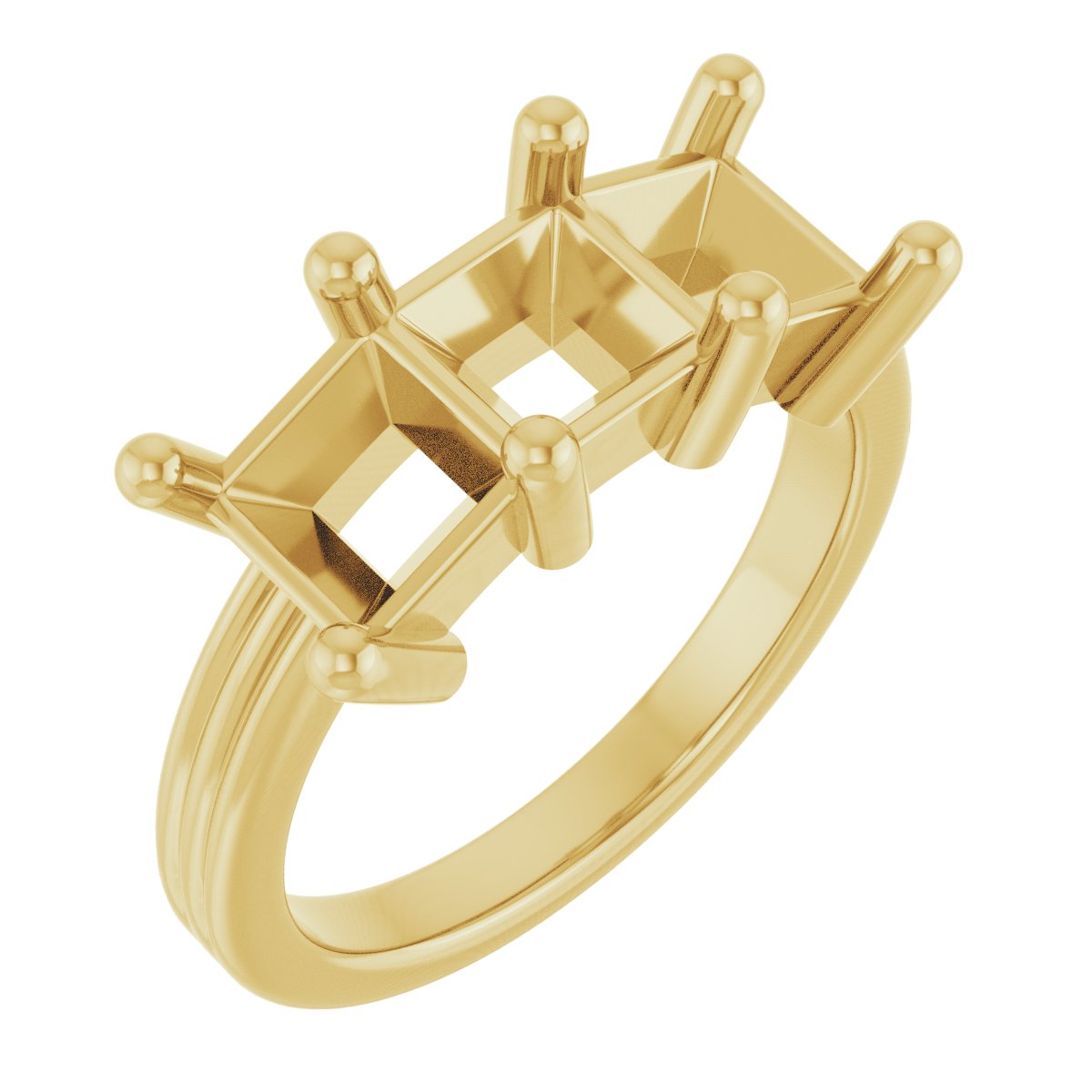 Three-Stone Grooved Anniversary Band