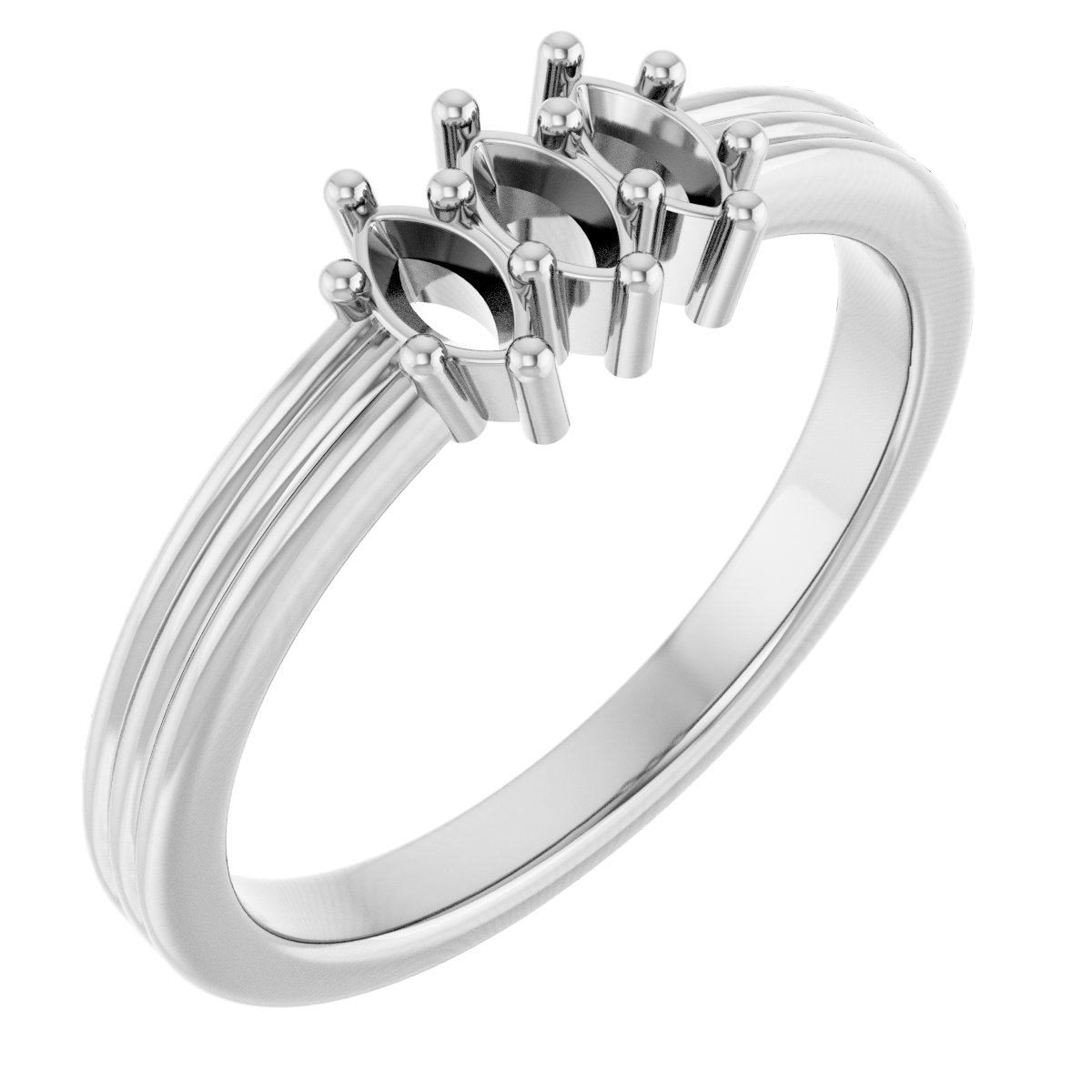 Three-Stone Grooved Anniversary Band