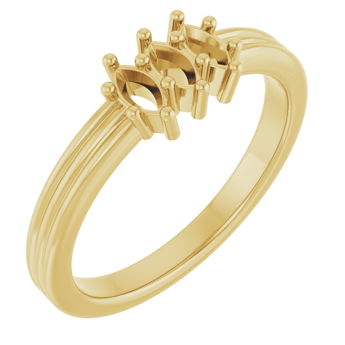 Three-Stone Grooved Anniversary Band
