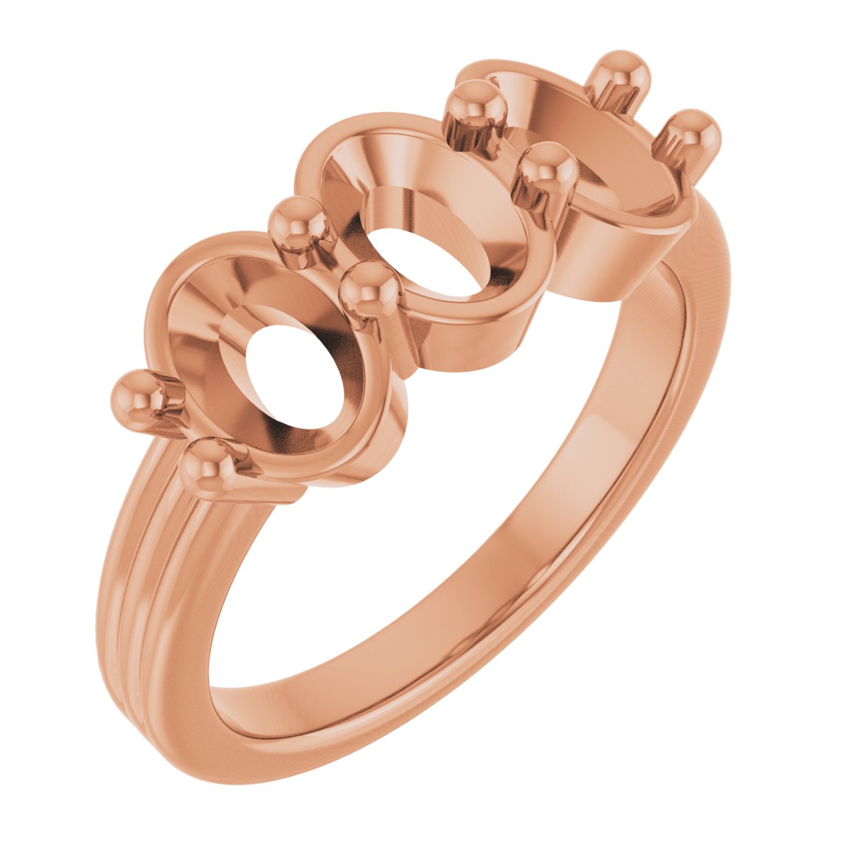 Three-Stone Grooved Anniversary Band