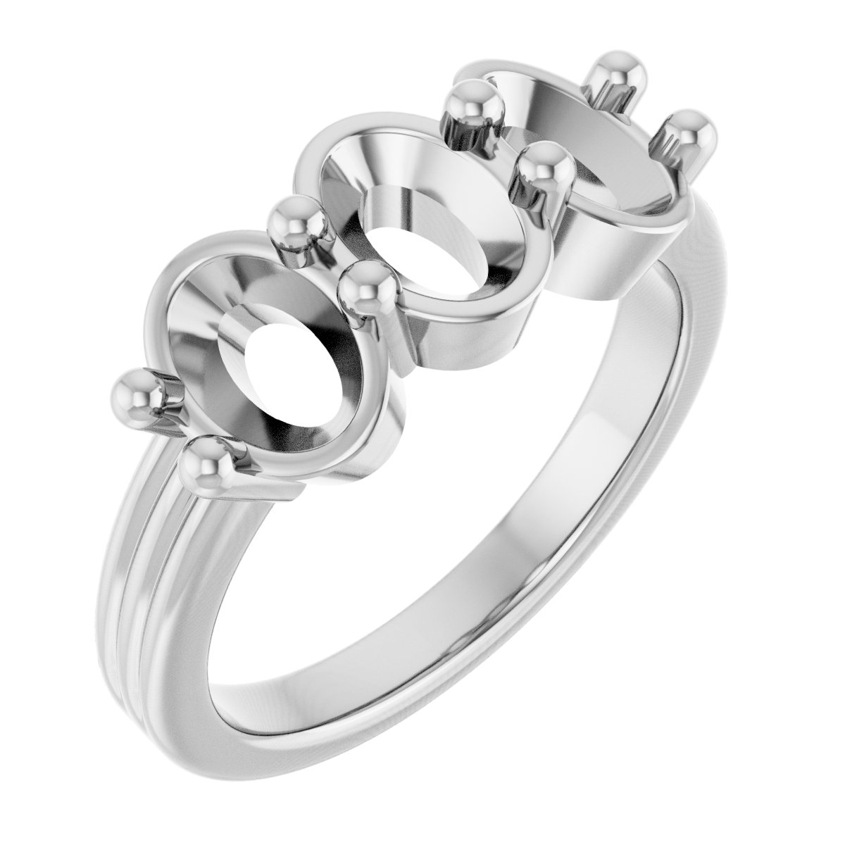 Three-Stone Grooved Anniversary Band