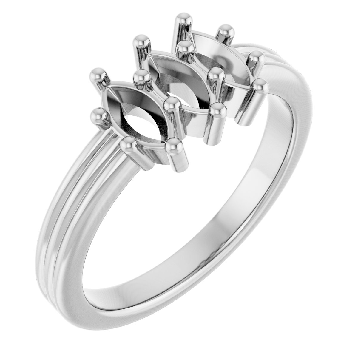 Three-Stone Grooved Anniversary Band
