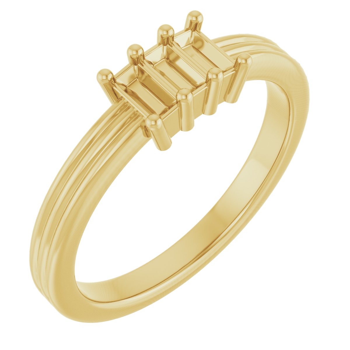 Three-Stone Grooved Anniversary Band