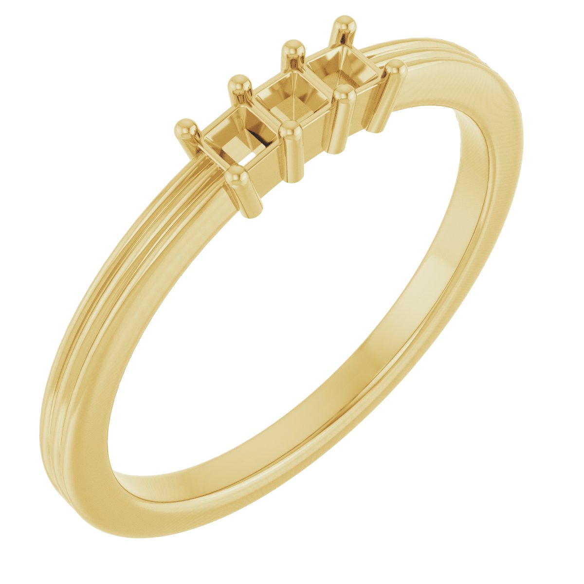 Three-Stone Grooved Anniversary Band