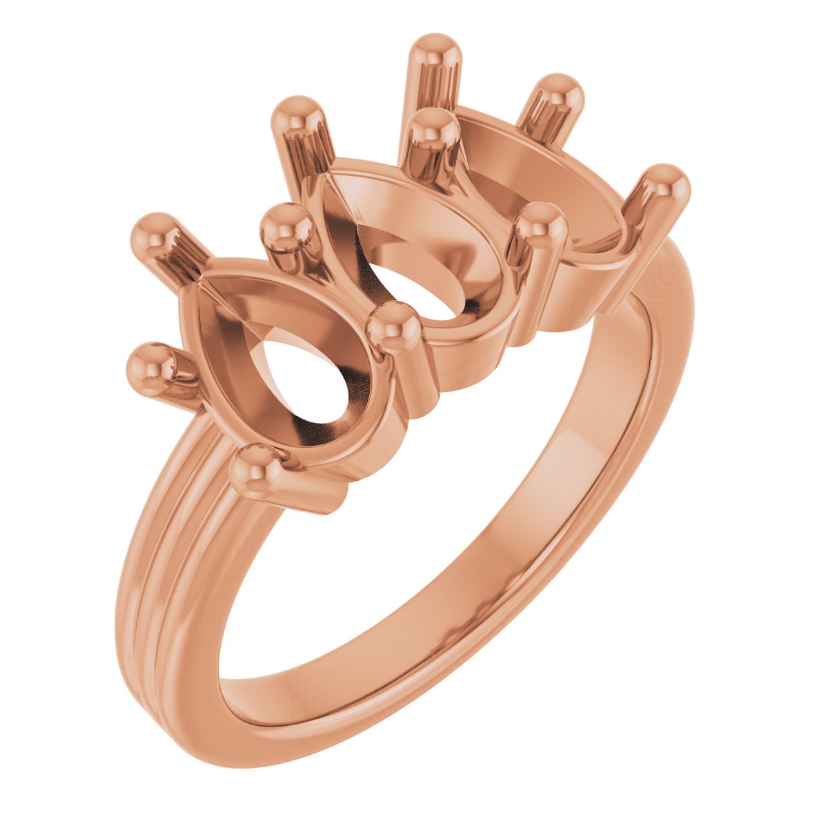 Three-Stone Grooved Anniversary Band
