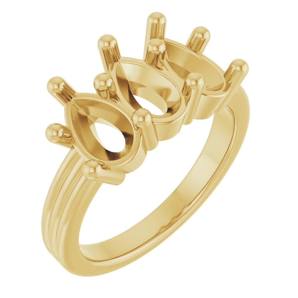 Three-Stone Grooved Anniversary Band