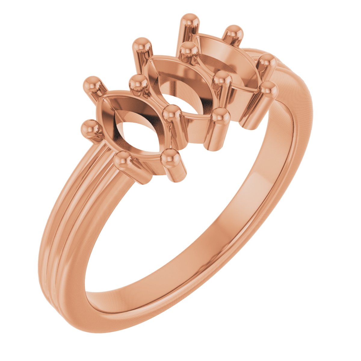 Three-Stone Grooved Anniversary Band