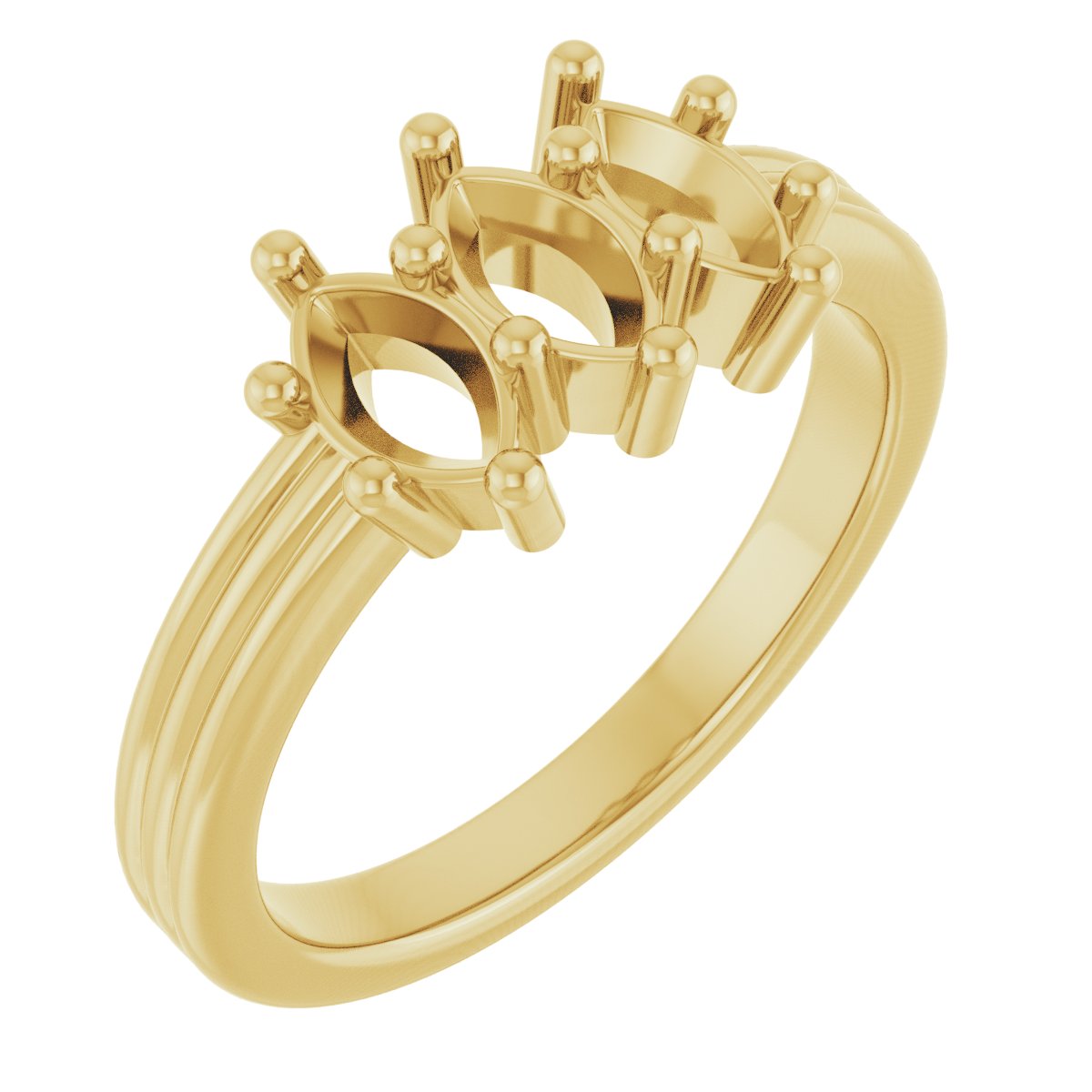 Three-Stone Grooved Anniversary Band