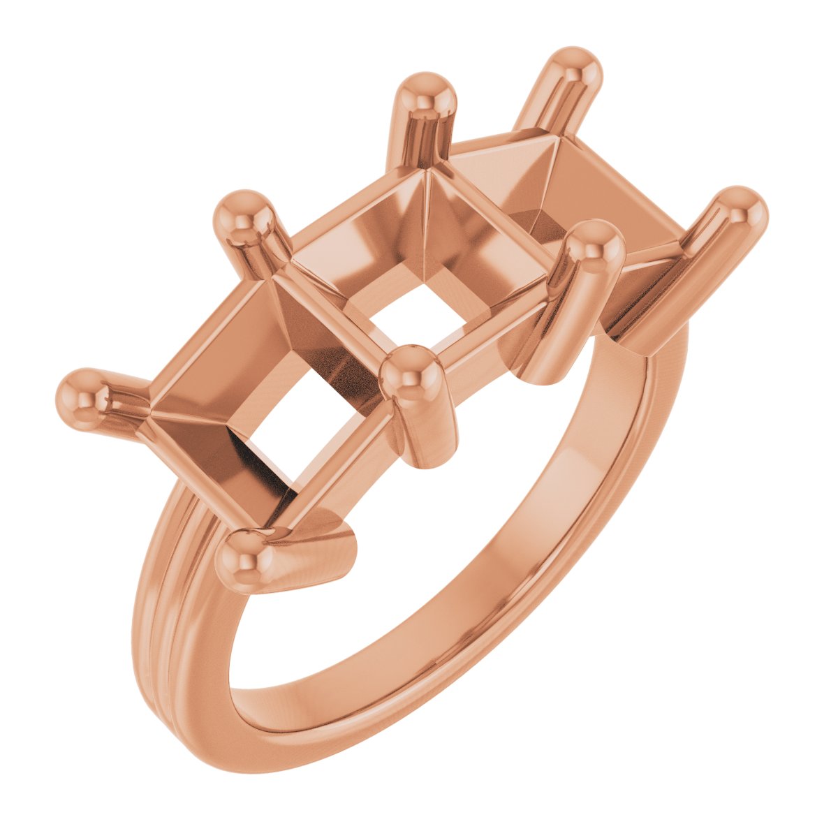 Three-Stone Grooved Anniversary Band