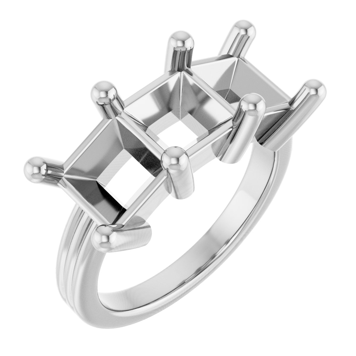 Three-Stone Grooved Anniversary Band