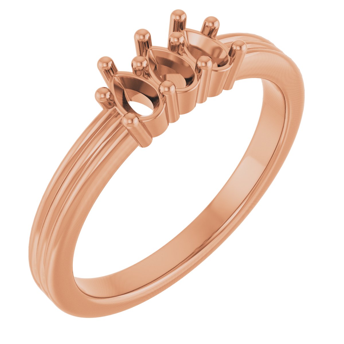 Three-Stone Grooved Anniversary Band