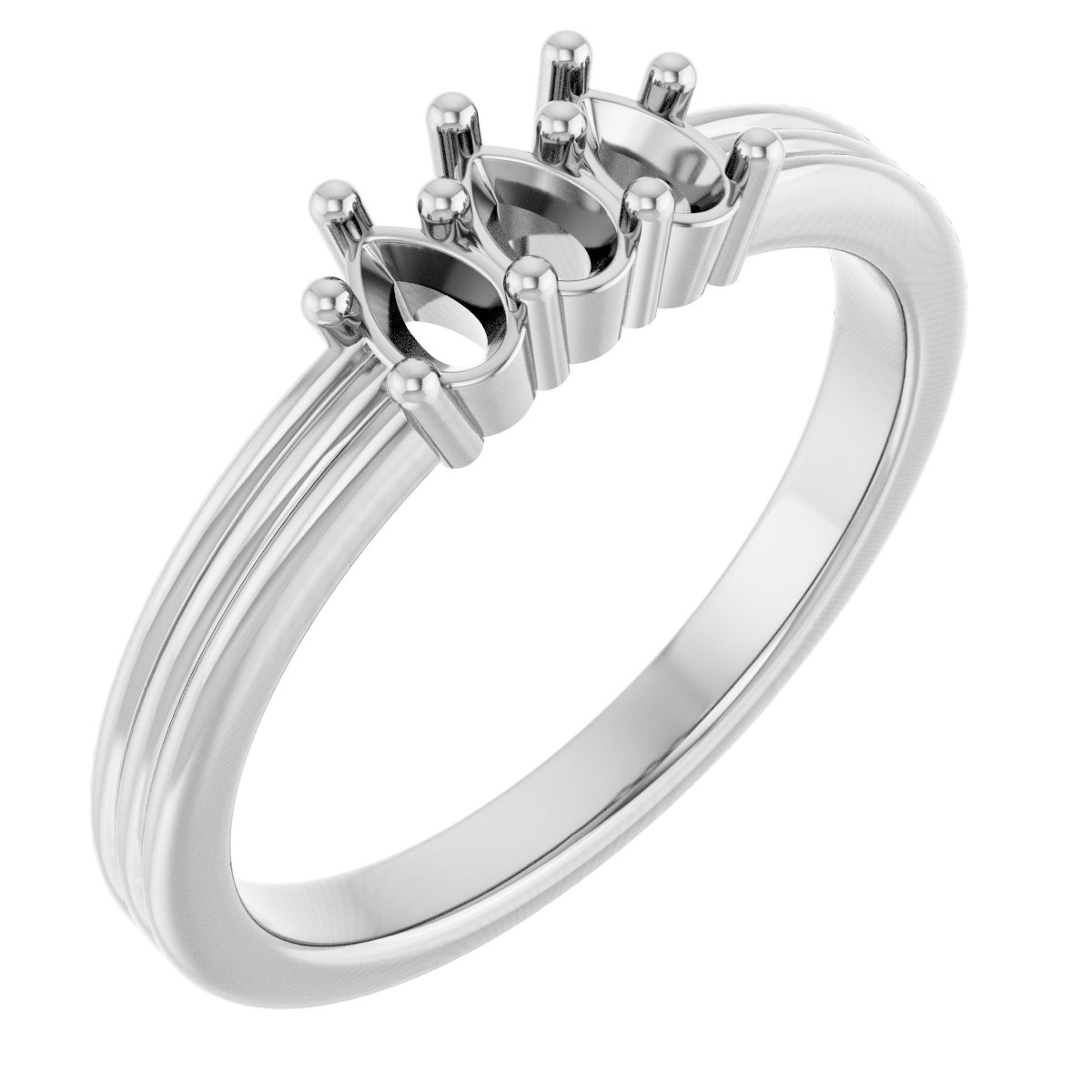 Three-Stone Grooved Anniversary Band