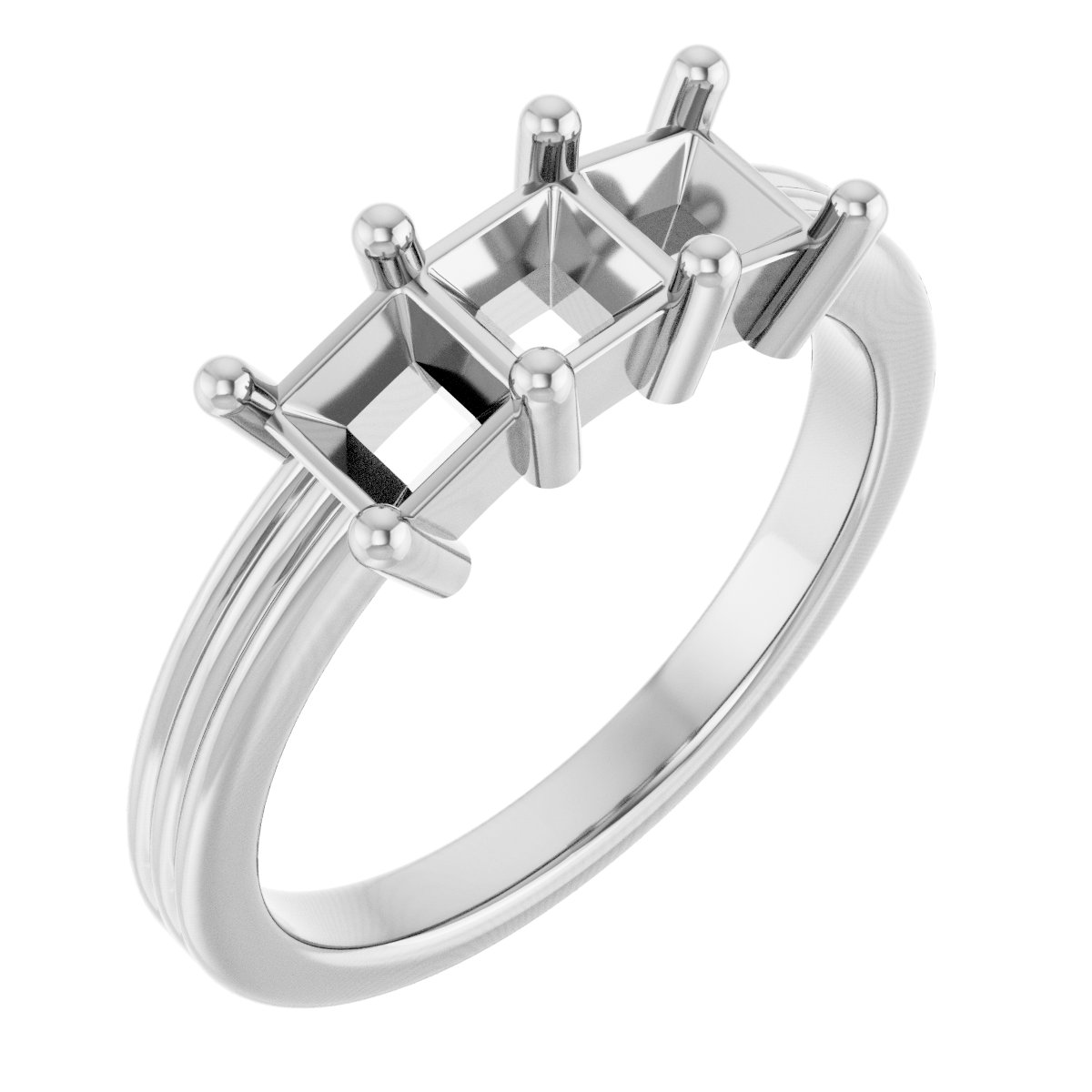 Three-Stone Grooved Anniversary Band