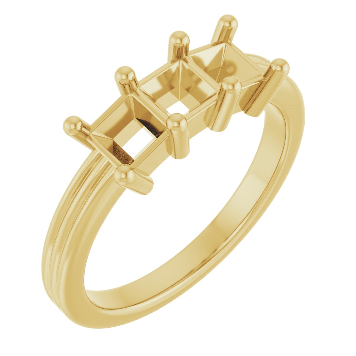Three-Stone Grooved Anniversary Band