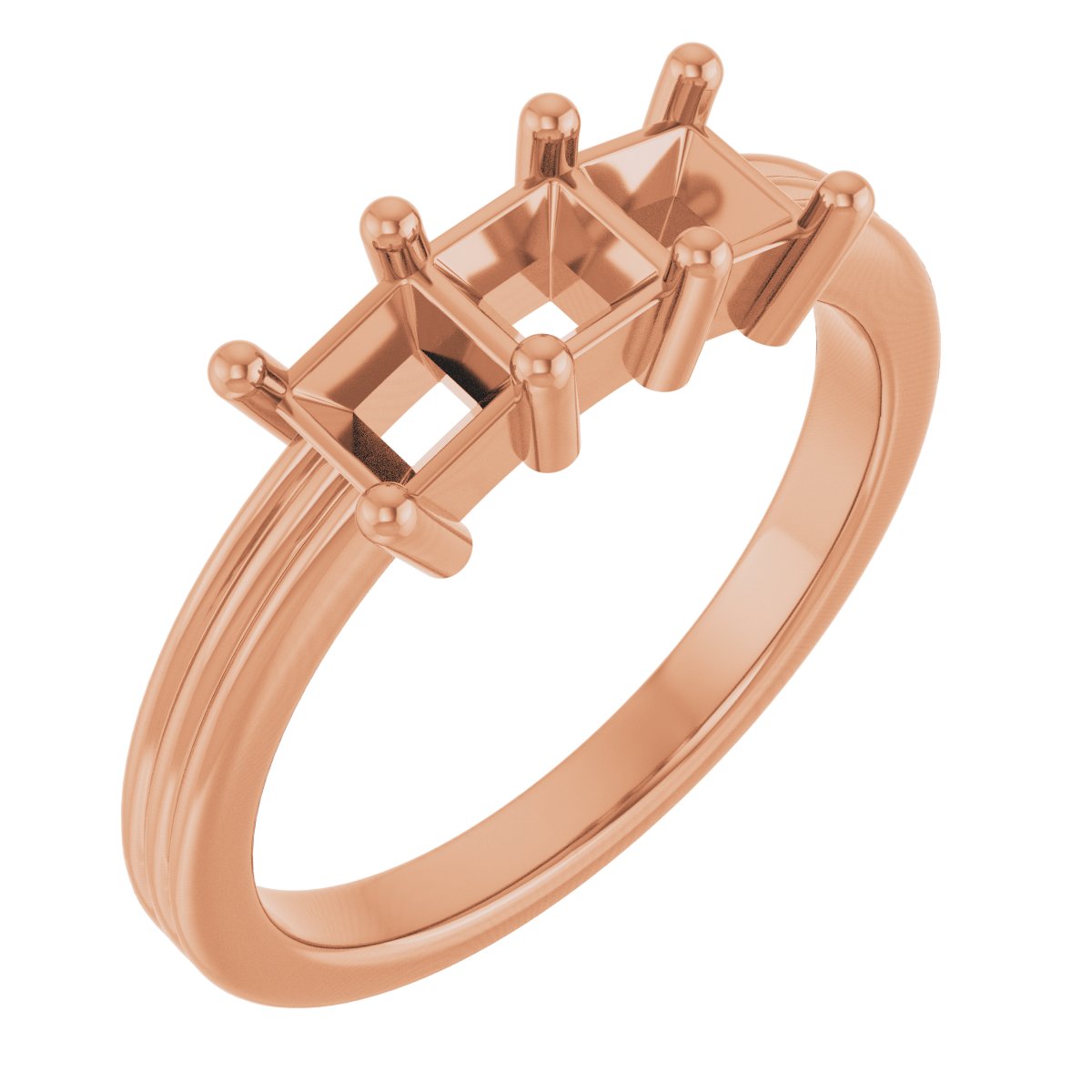 Three-Stone Grooved Anniversary Band