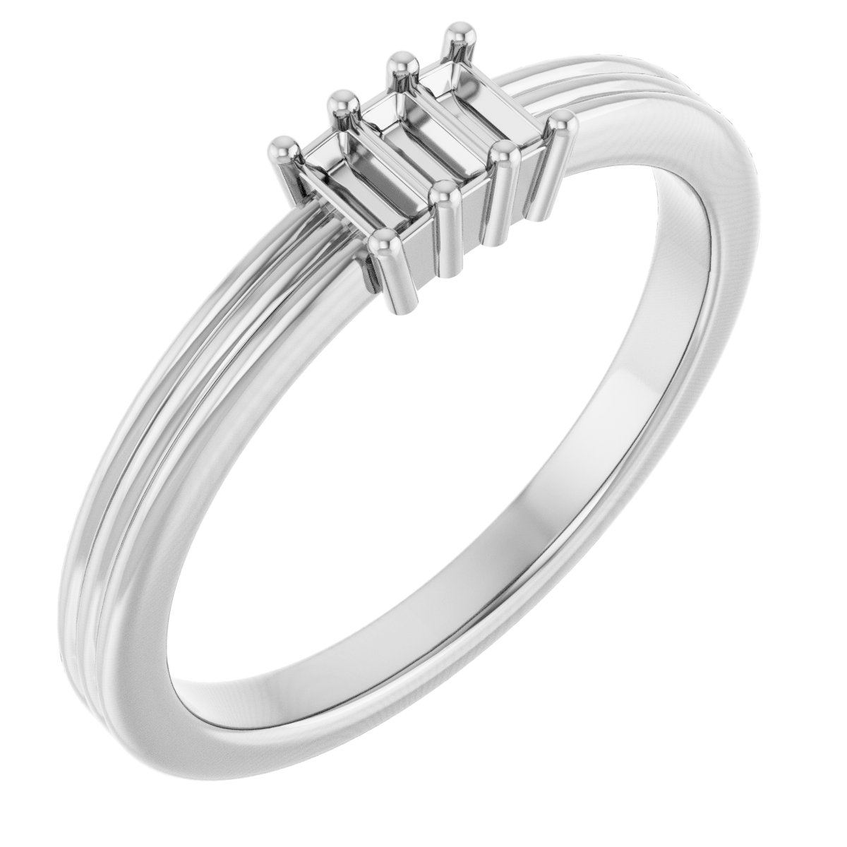 Three-Stone Grooved Anniversary Band