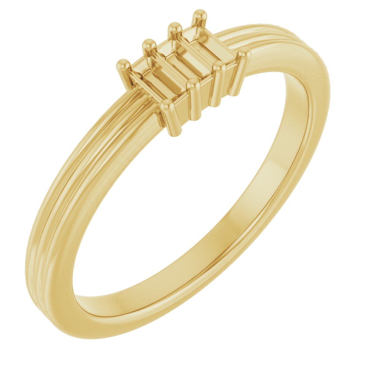 Three-Stone Grooved Anniversary Band