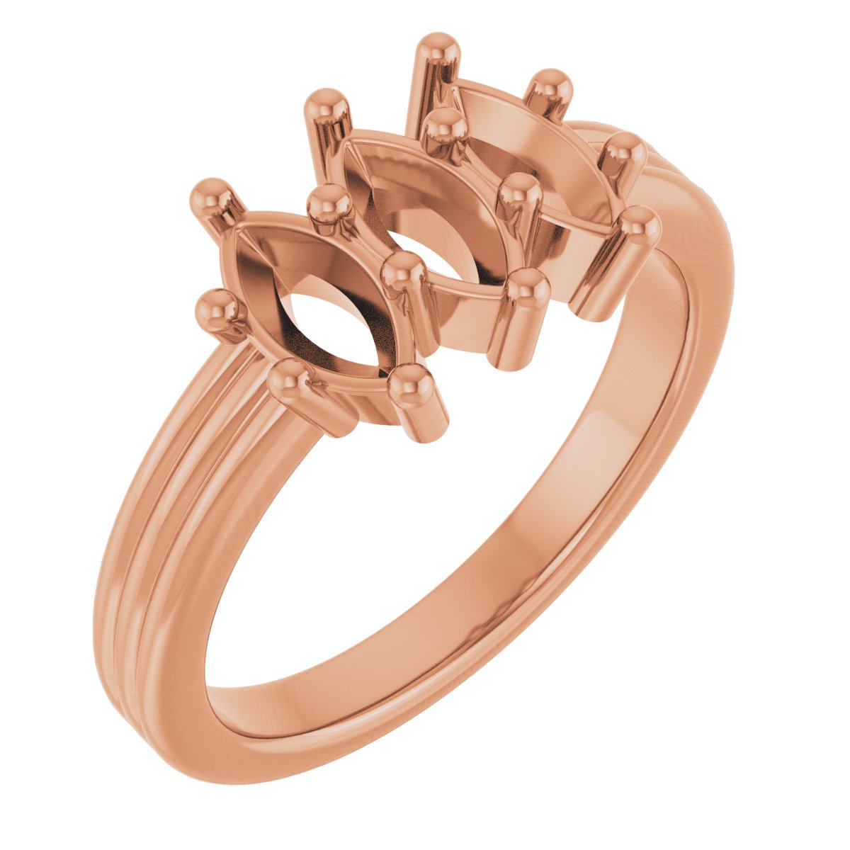 Three-Stone Grooved Anniversary Band