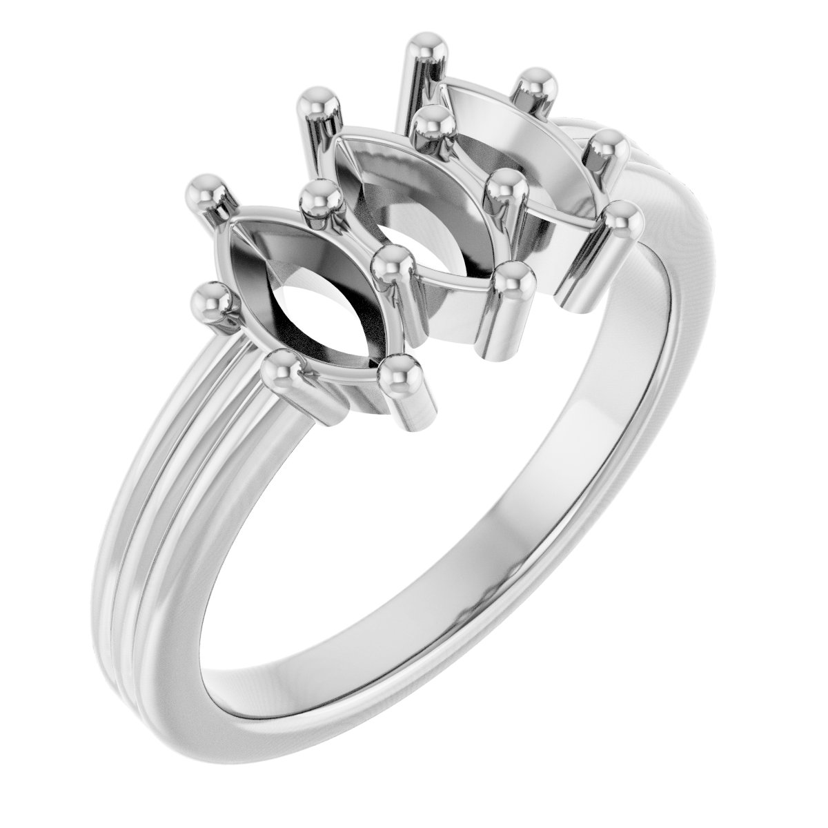 Three-Stone Grooved Anniversary Band